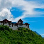 Wangdue Phodrang / Wangdi, Bhutan: Wangdue Phodrang Dzong - founded by Shabdrung Ngawang Namgyal in 1638 in 1638 atop a high ridge between the Punak Tsang Chhu and the Dang Chhu - Thedtsho gewog.